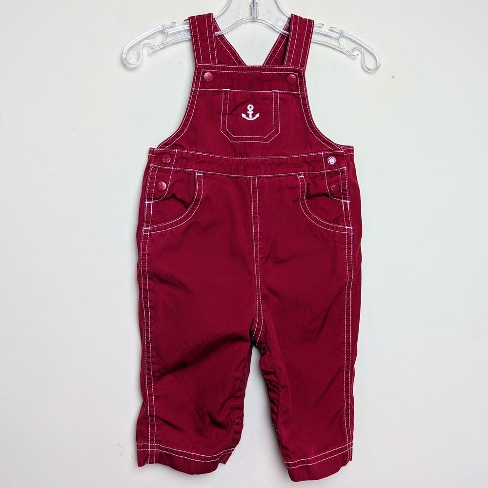 Vintage Gymboree‎ Anchor Boat Nautical Red Bib Overalls 2002 Y2K 3-6 Months